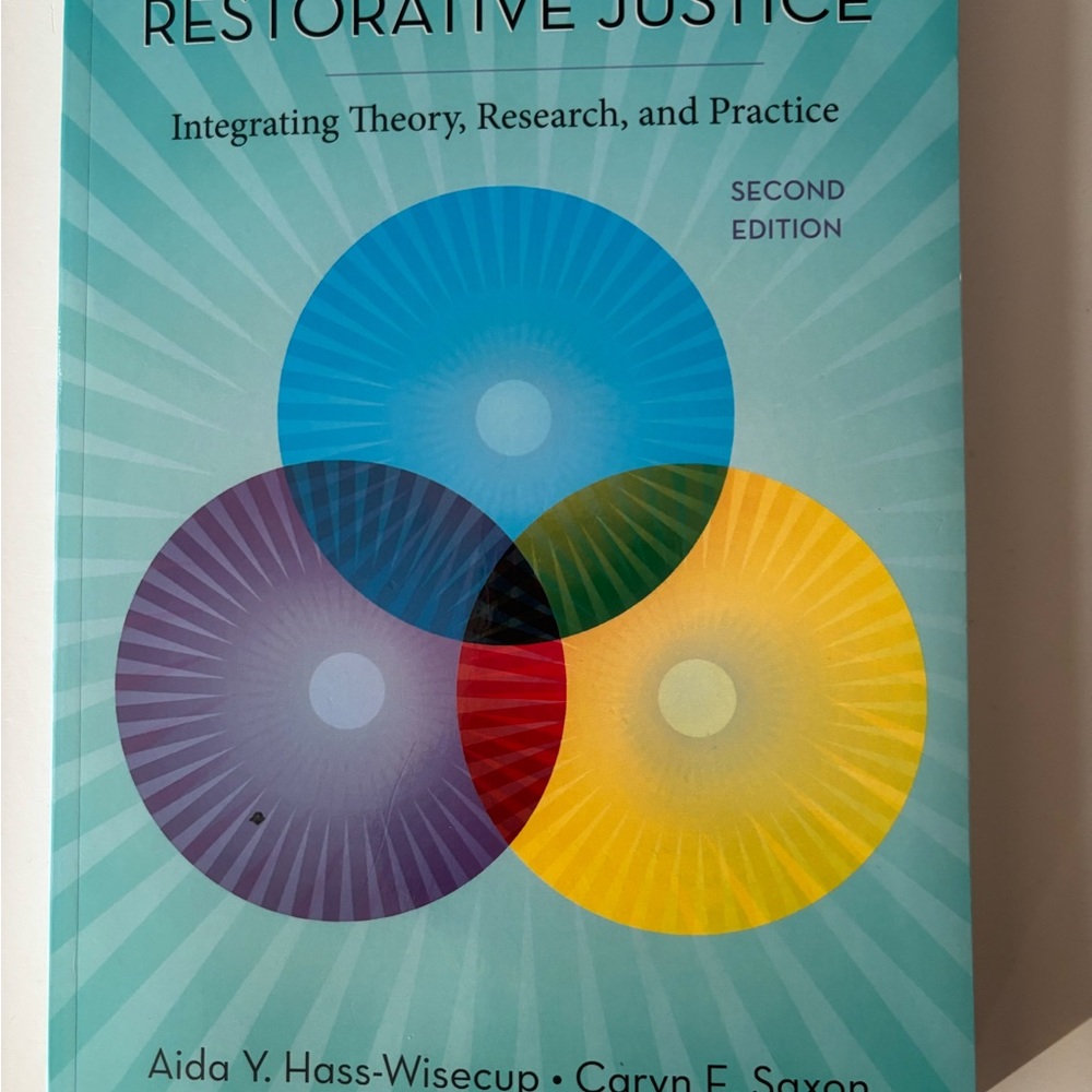 Restorative Justice Textbook - Teal, Blue, Yellow, Purple Cover